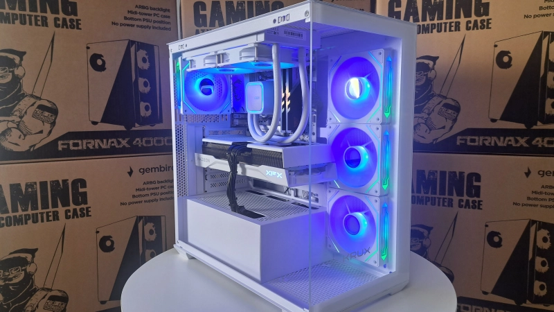 Ryzen 7 7800X3D 32GB RAM 1TB SSD Radeon RX 9070 Win 11 WiFi W Białej Obudowie — zdjęcie 4