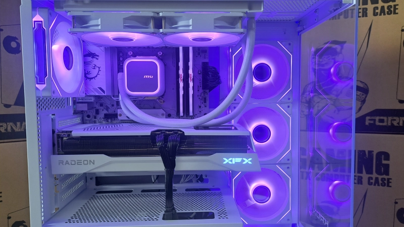 Ryzen 7 7800X3D 32GB RAM 1TB SSD Radeon RX 9070 Win 11 WiFi W Białej Obudowie — zdjęcie 6